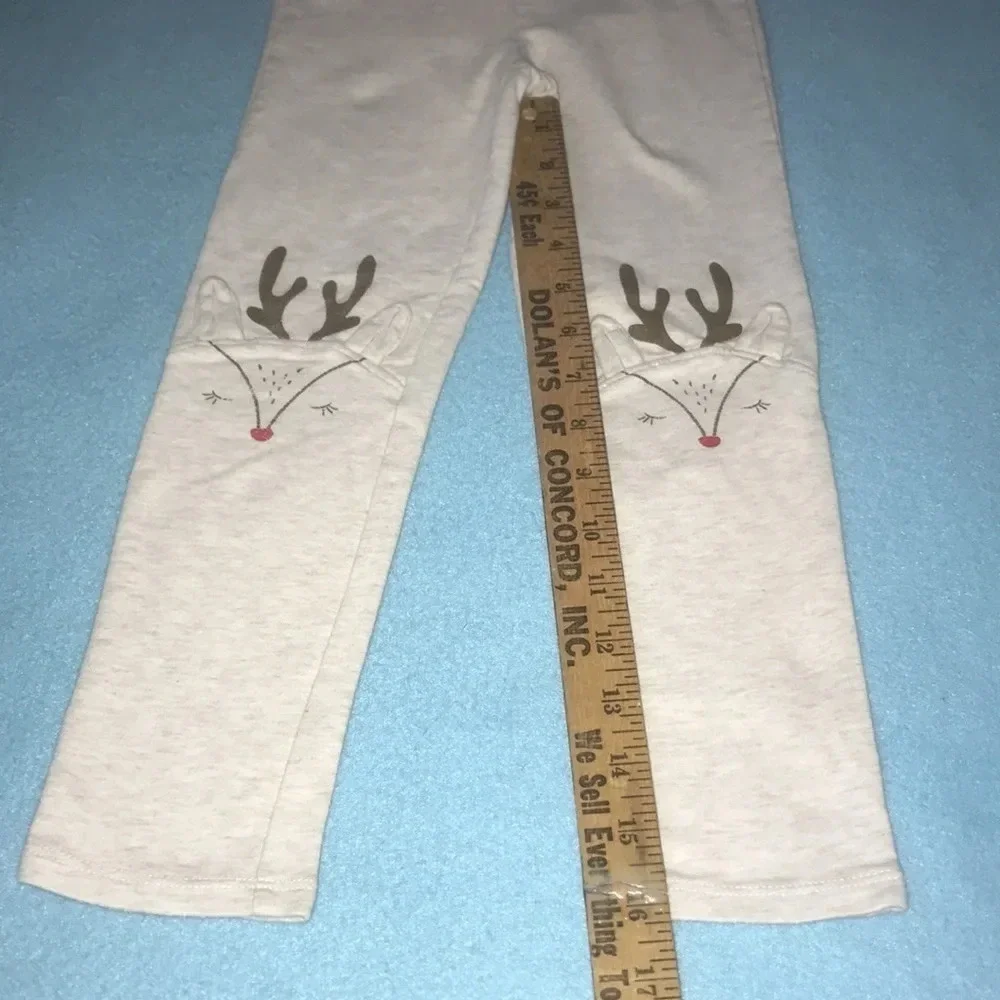 BABY GAP Rudolph leggings light gray elastic waistband size 5